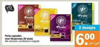 Albert Heijn Perla capsules voor nespresso aanbieding
