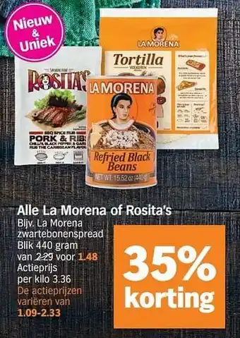 La morena zwartebonenspread