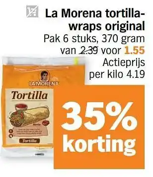 Albert Heijn La morena tortillawraps original aanbieding