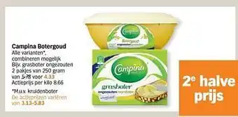 Albert Heijn Campina grasboter ongezouten aanbieding