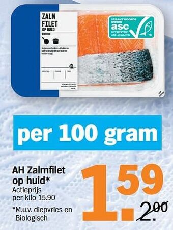 Albert Heijn Ah zalmfilet op huid aanbieding