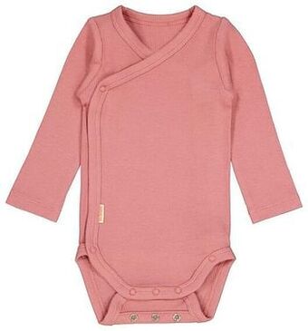 HEMA HEMA Newborn Overslagbody Rib Met Bamboe Stretch Roze (roze) aanbieding
