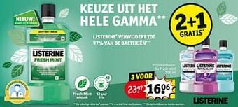 Kruidvat Listerine fresh mint aanbieding
