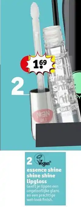Kruidvat Essence shine shine shine lipgloss aanbieding