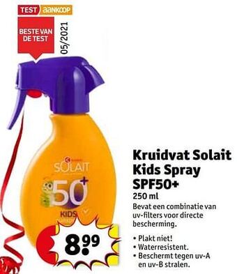 Kruidvat Kruidvat solait kids spray spf50+ aanbieding