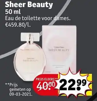 Kruidvat Sheer beauty eau de toilette voor dames aanbieding