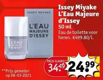 Kruidvat Issey miyake l`eau majeure d`issey eau de toilette voor heren. aanbieding
