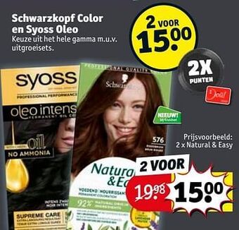 Kruidvat Schwarzkopf natural + easy aanbieding