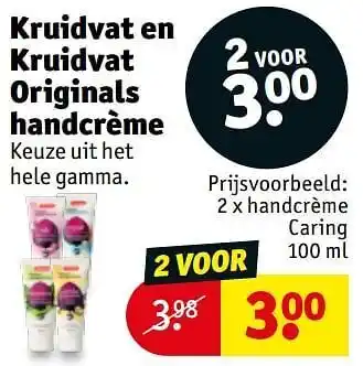 Kruidvat Handcrème caring aanbieding