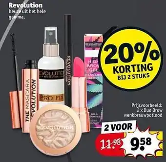 Kruidvat Revolution duo brow wenkbrauwpotlood aanbieding