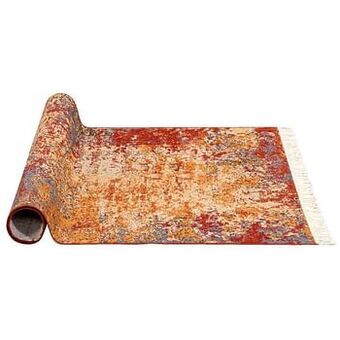 Leen Bakker Tapijt Re-Fold - crème/oranje/blauw - 160x230 cm - Leen Bakker aanbieding