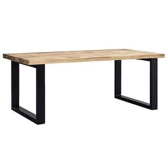 Leen Bakker Eetkamertafel Trevor - bruin/zwart - 78x220x100 cm - Leen Bakker aanbieding