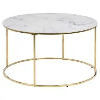 Leen Bakker Salontafel Lousa - marmerprint/goudkleur - 44xØ80 cm - Leen Bakker aanbieding