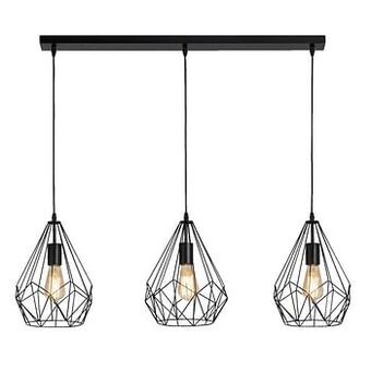 Leen Bakker Hanglamp Marnix 3-lichts - zwart - 120x25 cm - Leen Bakker aanbieding