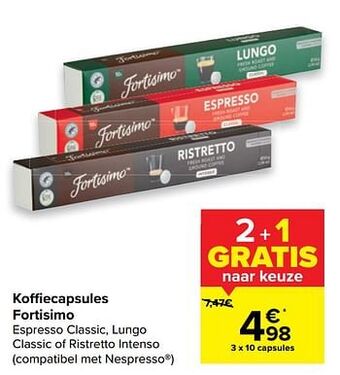 Carrefour Koffiecapsules fortisimo aanbieding