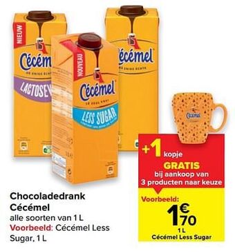 Carrefour Chocoladedrank cécémel aanbieding