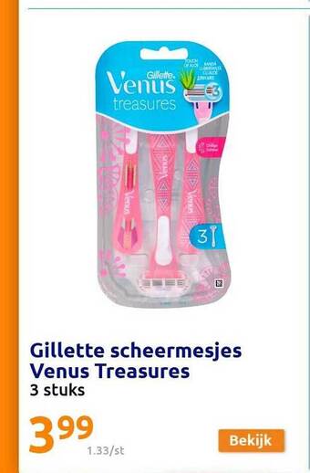 Action Gillette Scheermesjes Venus Treasures aanbieding