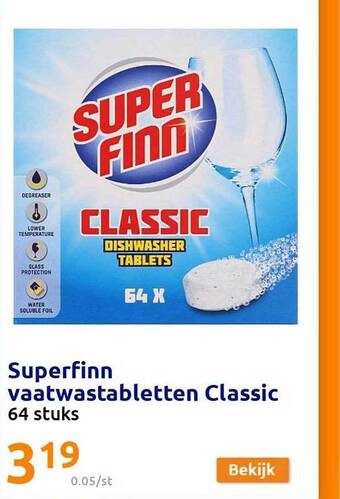 Action Superfinn Vaatwastabletten Classic aanbieding