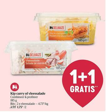 Delhaize Kip Curry Of Vleessalade aanbieding
