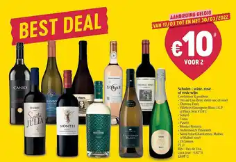 Delhaize Schium, Wine, Rosé Of Rode Wijn aanbieding