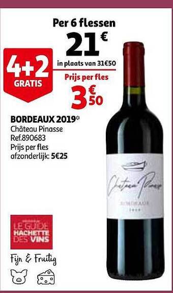 Auchan Bordeaux 2019 Château Pinasse aanbieding