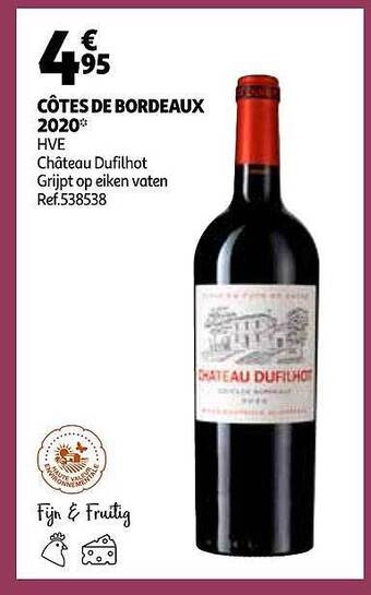 Auchan Blaye Côtes De Bordeaux 2020 aanbieding