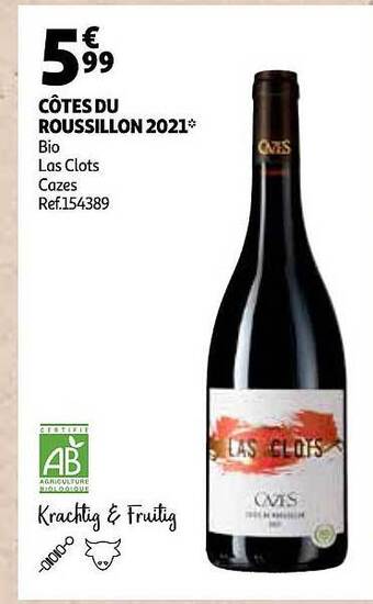 Auchan Côtes Du Roussillon 2021 aanbieding