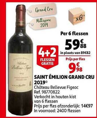 Auchan Saint émilion Grand Cru 2019 aanbieding