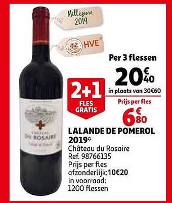 Auchan Lalande De Pomerol 2019 aanbieding