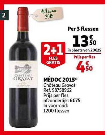 Auchan Médoc 2015 Château Gravat aanbieding