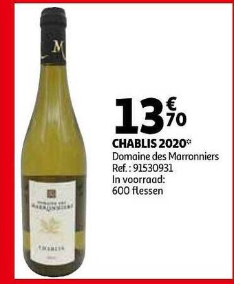 Auchan Chablis 2020 Domaine Des Marronniers aanbieding