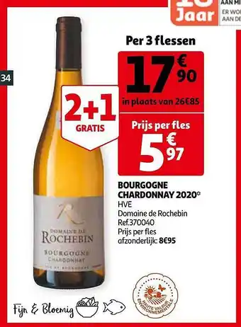 Auchan Bourgogne Chardonnay 2020 aanbieding