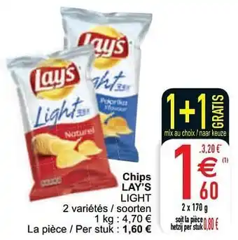 Cora Chips lay`s light aanbieding