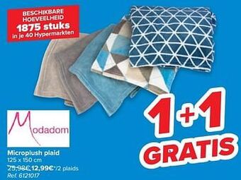 Carrefour Microplush plaid aanbieding