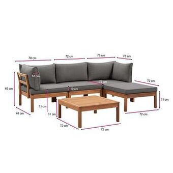 Leen Bakker Le Sud modulaire loungeset Orleans V1 - donkergrijs - 5-delig - Leen Bakker aanbieding