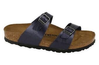 Berca Shoes Birkenstock Slipper Dames Sydney Bs Graceful Midnight Blu Narrow Fit - Blauw aanbieding