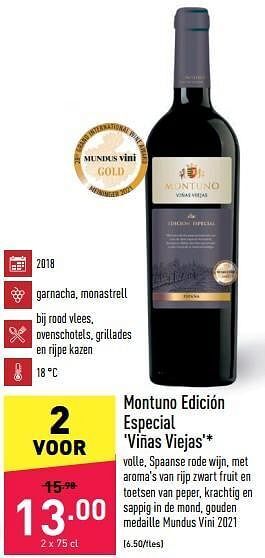 ALDI Montuno edición especial viñas viejas aanbieding