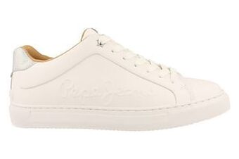 Berca Shoes Pepe Jeans Sneaker Laag Heren Adams Logo Trend Clean White - Wit aanbieding
