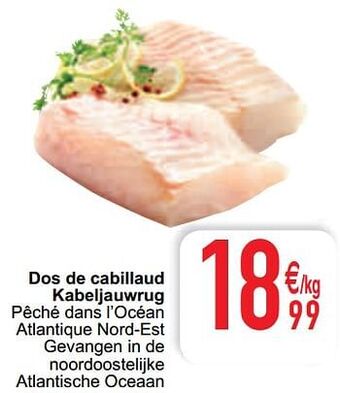 Cora Dos de cabillaud kabeljauwrug aanbieding