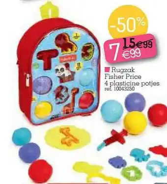 Yess Rugzak Fisher Price 4 Plasticine Potjes aanbieding