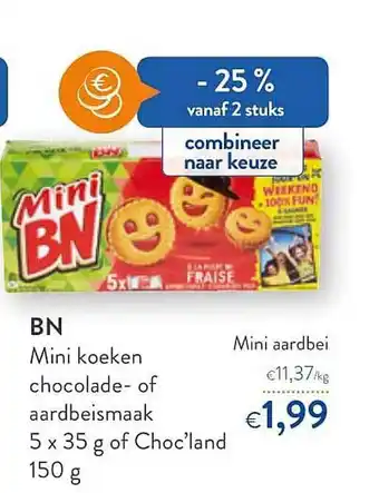 OKay Bn Mini Koeken Chocolade- Of Aardbeismaak aanbieding