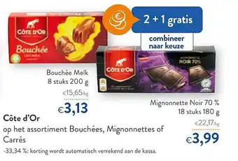 OKay Cote D'or Bouchees Melk Of Mignonnettes aanbieding