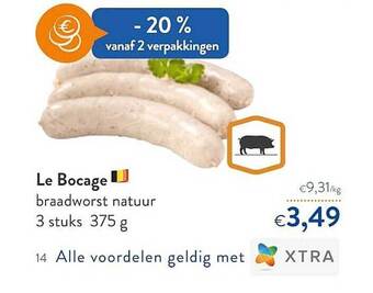 OKay Le Bocage Braadworst Natuur aanbieding