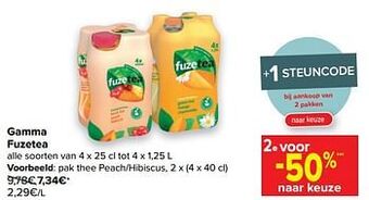 Carrefour Pak thee peach-hibiscus aanbieding