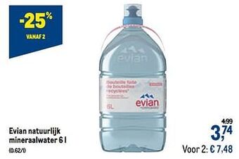 Evian natuurlijk mineraalwater