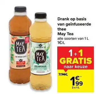 Carrefour Drank op basis van geïnfuseerde thee may tea aanbieding