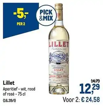 Lillet aperitief - wit, rood of rosé