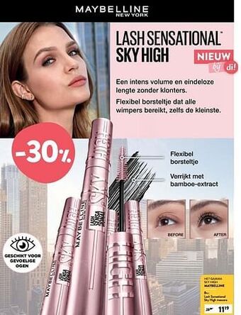 Di Maybelline lash sensational sky high mascara aanbieding