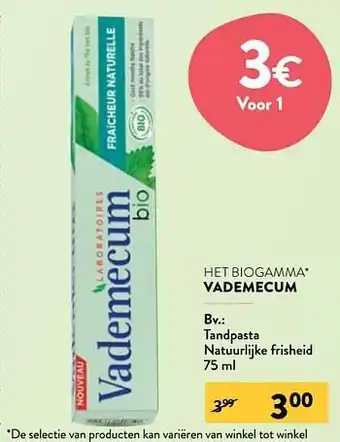 Di Vademecum tandpasta natuurlijke frisheid aanbieding