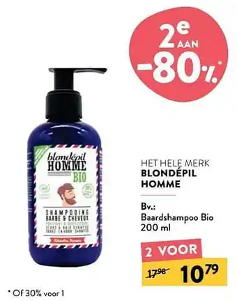 Di Blondépil homme baardshampoo bio aanbieding